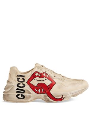 Gucci Rhython sneaker met mondprint - Wit