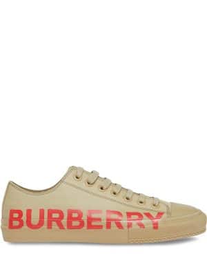 Burberry Sneakers met logoprint - Nude