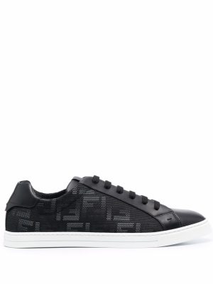 Fendi monogram-pattern lace-up sneakers - Zwart