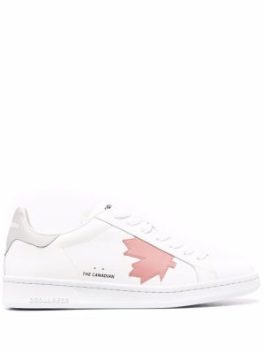 Dsquared2 Boxer sneakers met bladpatch - Wit