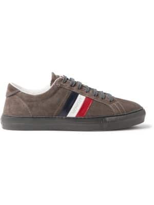 Moncler - New Monaco Suede and Leather Sneakers - Men - Gray - EU 40