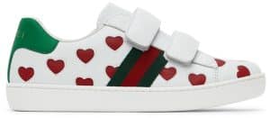 Gucci Kids White Hearts Ace Sneakers
