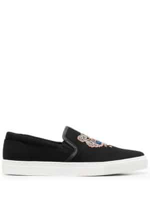 Kenzo Tiger embroidered low-top sneakers - Zwart