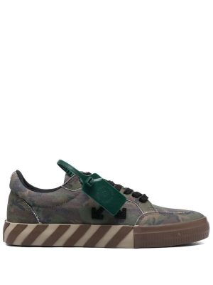 Off-White Low Vulcanized camouflage-print sneakers - Groen
