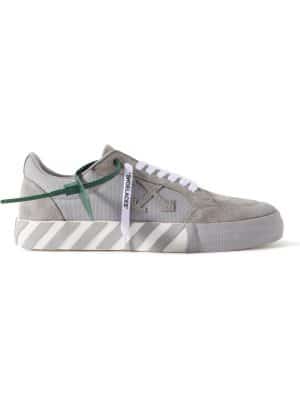 Off-White - Suede-Trimmed Canvas Sneakers - Men - Gray - EU 40