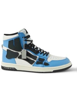 AMIRI - Skel-Top Colour-Block Leather and Nubuck High-Top Sneakers - Men - Blue - EU 40