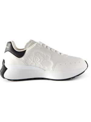 Alexander McQueen - Exaggerated-Sole Logo-Embossed Leather Sneakers - Men - White - EU 39