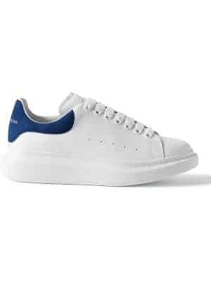Alexander McQueen - Exaggerated-Sole Suede-Trimmed Leather Sneakers - Men - White - EU 39