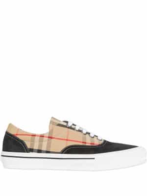 Burberry Geruite sneakers - Zwart