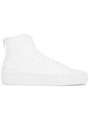 Common Projects White tournament Leather hi top sneakers - Wit