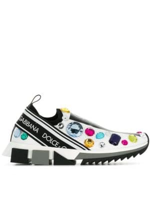 Dolce & Gabbana versierde slip-on sneakers - Wit