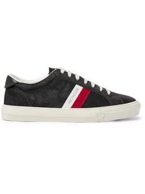Moncler - New Monaco Leather and Suede Sneakers - Men - Gray - EU 45