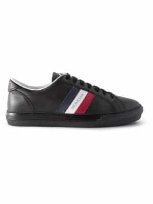 Moncler - New Monaco Striped Leather Sneakers - Men - Black - EU 41