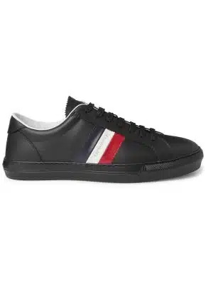 Moncler - New Monaco Striped Leather Sneakers - Men - Black - EU 41