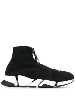 Balenciaga Soksneakers met veters - Zwart