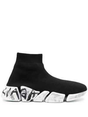 Balenciaga Speed sneakers met graffitiprint - Zwart
