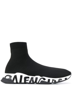 Balenciaga Speed sneakers met logo - Zwart