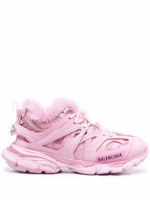 Balenciaga Track sneakers van imitatiebont - Roze