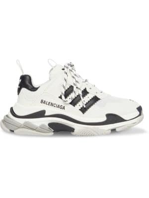 Balenciaga - adidas Triple S Leather and Mesh Sneakers - Men - White - EU 43