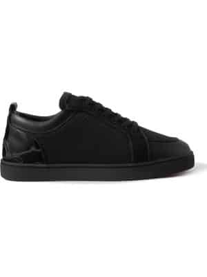 Christian Louboutin - Suede-Trimmed Leather and Mesh Sneakers - Men - Black - EU 39