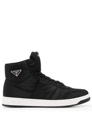 Prada Sneakers met logoplakkaat - Zwart