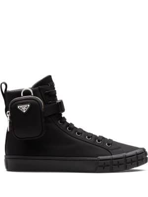 Prada Wheel Re-Nylon high-top sneakers - Zwart