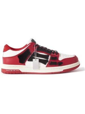 AMIRI - Skel-Top Colour-Block Leather and Suede Sneakers - Men - Red - EU 43