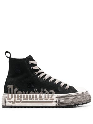 Dsquared2 high-top flatform trainers - Zwart