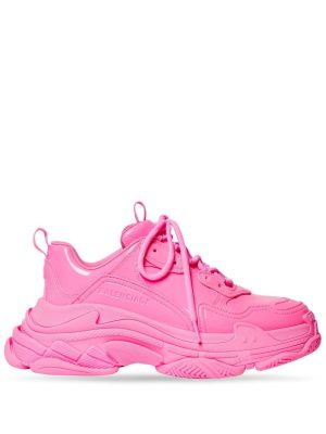 Balenciaga Triple S patent-finish sneakers - Roze