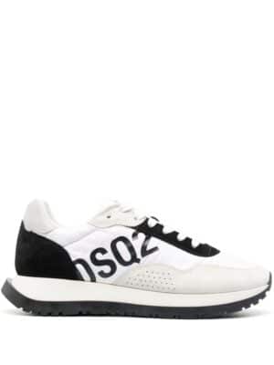 Dsquared2 two-tone logo-print sneakers - Wit