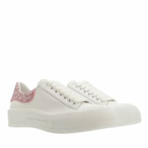 Alexander McQueen Sneakers - Deck Lace Up Plimsole Sneaker in white