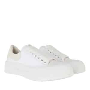 Alexander McQueen Sneakers - Deck Lace Up Plimsoll Sneakers in white