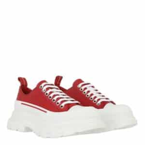 Alexander McQueen Sneakers - Tread Slick Lace Up Galaxy Sneakers in red