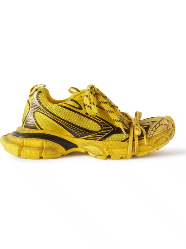 Balenciaga - 3XL Distressed Mesh and Rubber Sneakers - Men - Yellow - EU 43