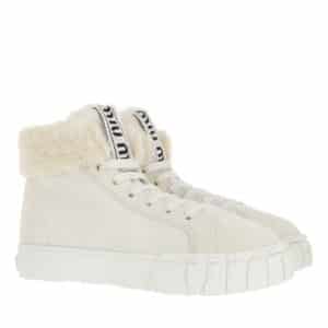 Miu Miu Sneakers - High Top Sneakers Suede in white