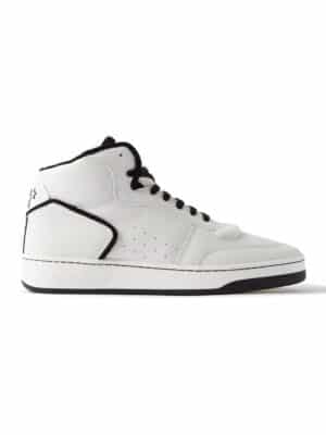 SAINT LAURENT - SL/80 Perforated Leather High-Top Sneakers - Men - White - EU 42