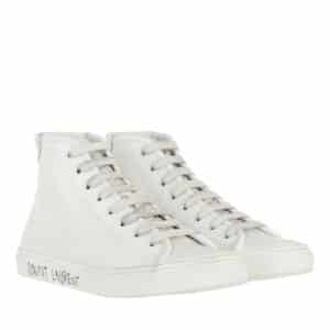 Saint Laurent Sneakers - Malibu Mid Top Sneakers Smooth Leather in white