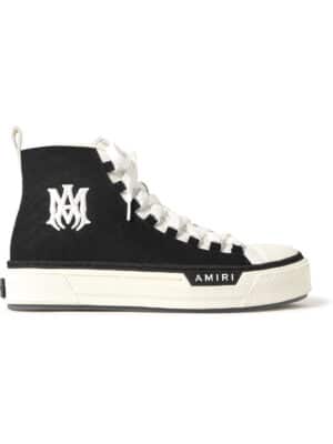 AMIRI - MA Court Leather-Trimmed Canvas High-Top Sneakers - Men - Black - EU 42