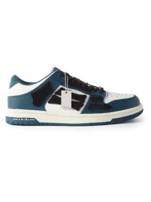 AMIRI - Skel-Top Colour-Block Leather and Suede Sneakers - Men - Blue - EU 40