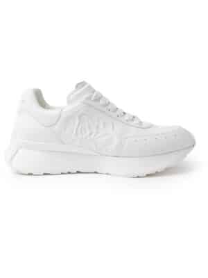 Alexander McQueen - Exaggerated-Sole Logo-Embossed Leather Sneakers - Men - White - EU 43.5