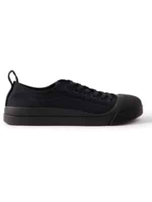 Bottega Veneta - Rubber-Trimmed Canvas Sneakers - Men - Black - EU 41