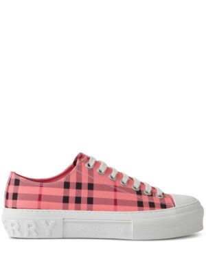 Burberry check-print lace-up sneakers - Roze