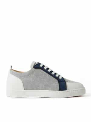 Christian Louboutin - Rantulow Suede and Leather-Trimmed Canvas Sneakers - Men - Gray - EU 41
