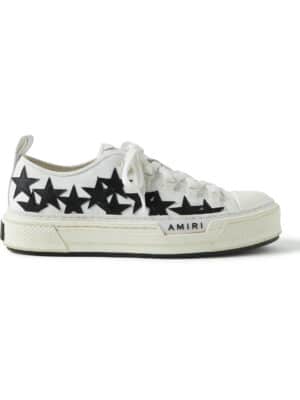 AMIRI - Appliquéd Leather and Canvas Sneakers - Men - White - EU 45