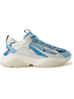 AMIRI - Bone Runner Leather-Trimmed Mesh Sneakers - Men - Blue - EU 40