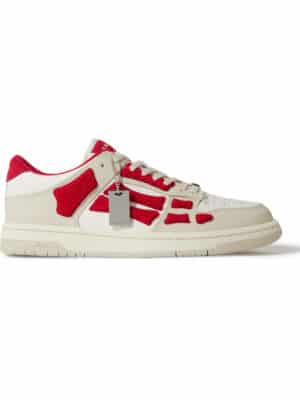 AMIRI - Skel-Top Colour-Block Leather and Bouclé Sneakers - Men - Red - EU 40