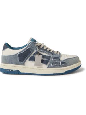 AMIRI - Skel-Top Colour-Block Leather and Denim Sneakers - Men - Blue - EU 40