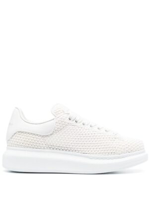 Alexander McQueen knitted lace-up sneakers - Wit