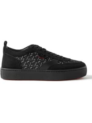 Christian Louboutin - Happyrui Suede and Leather-Trimmed Rubber Sneakers - Men - Black - EU 41.5