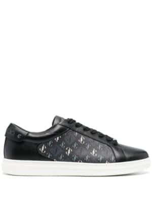 Jimmy Choo Rome monogram-pattern leather sneakers - Zwart